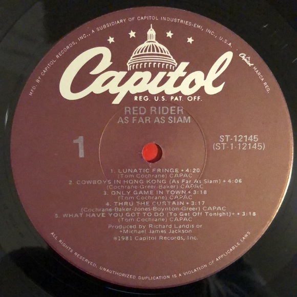 Red Rider As Far As Siam Vinyl Lp '81 - Picture 4 of 7
